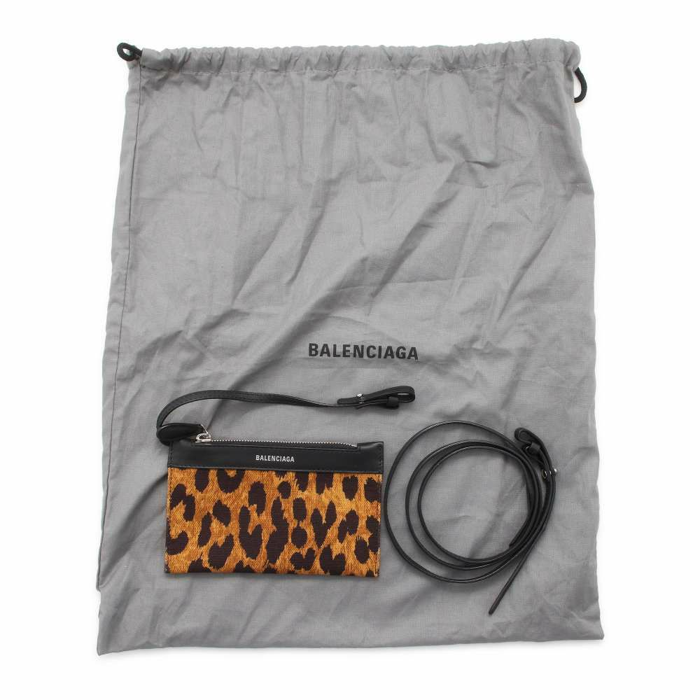 バレンシアガ ハンドバッグ レオパード ネイビーカバ XS 390346 ポーチ付 BALENCIAGA 2wayショルダーバッグ 黒
