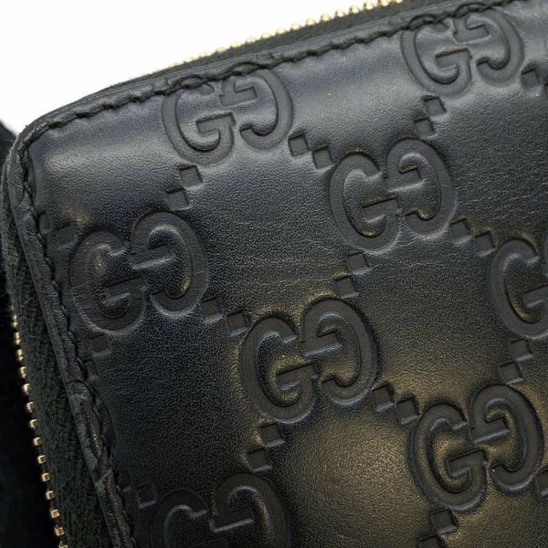 グッチ 長財布 グッチシマ ラウンドファスナー リボン レザー 388680 GUCCI 財布 黒