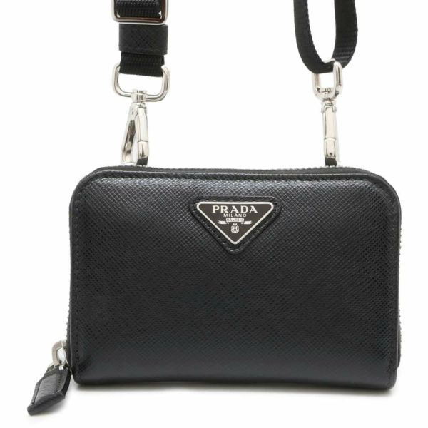 プラダ ショルダーカードケース サフィアーノ レザー 2MR021 PRADA カード 黒