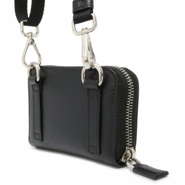 プラダ ショルダーカードケース サフィアーノ レザー 2MR021 PRADA カード 黒