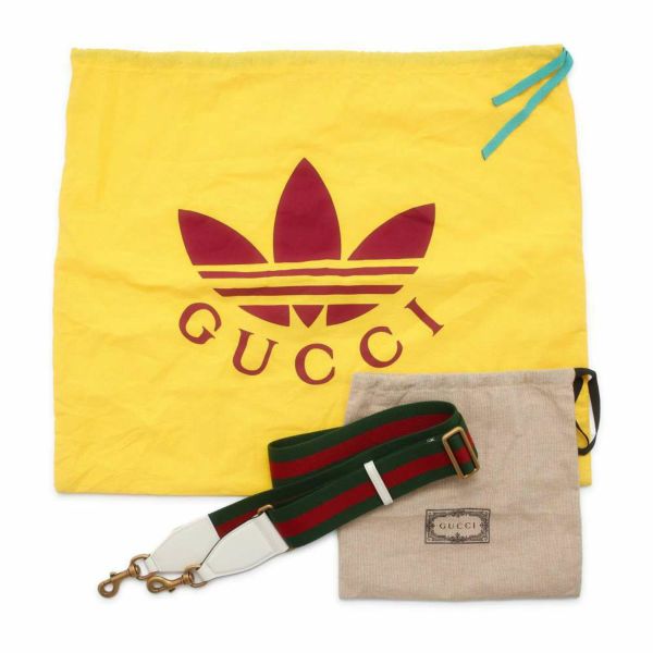 グッチ ボストンバッグ アディダスコラボ ミニダッフルバッグ 702397 GUCCI 2wayショルダーバッグ 白 黒