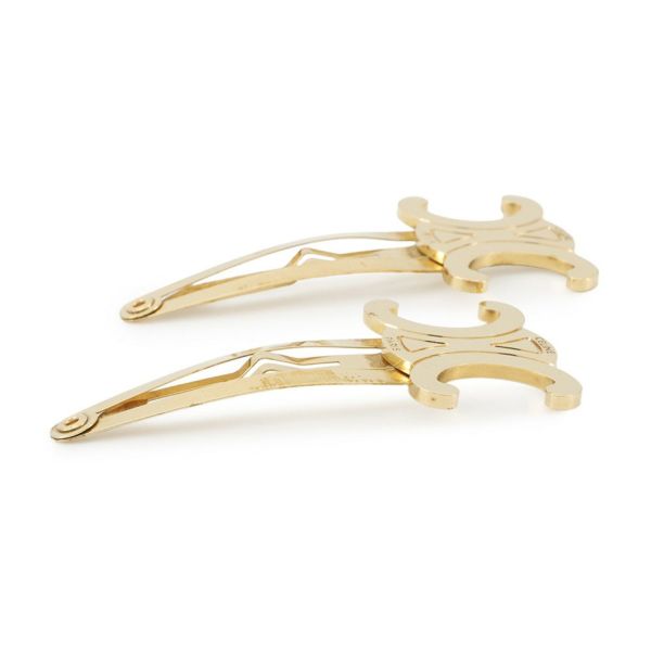 セリーヌ ヘアクリップ 2本セット トリオンフ メタル CELINE ヘアアクセサリー