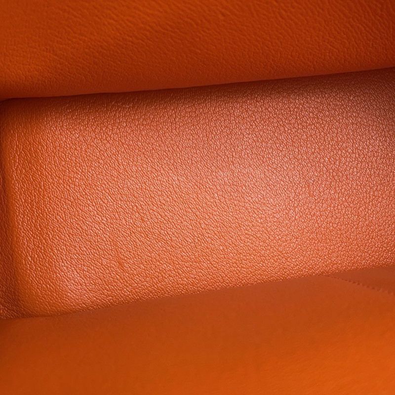 エルメス ハンドバッグ プリュム28 オレンジ/シルバー金具 エバーカラー □J刻印 HERMES バッグ