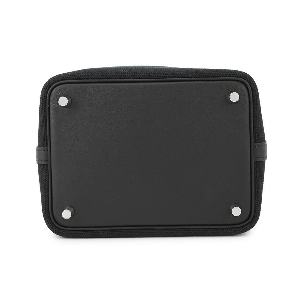 エルメス ハンドバッグ ピコタンロックPM カーゴ ブラック/シルバー金具 トワルゴエラン/スイフト U刻印 黒