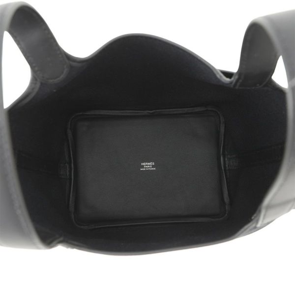エルメス ハンドバッグ ピコタンロックPM カーゴ ブラック/シルバー金具 トワルゴエラン/スイフト U刻印 黒