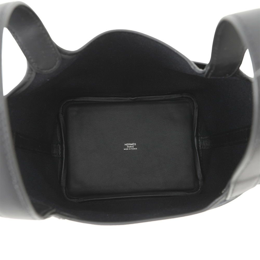 エルメス ハンドバッグ ピコタンロックPM カーゴ ブラック/シルバー金具 トワルゴエラン/スイフト U刻印 黒