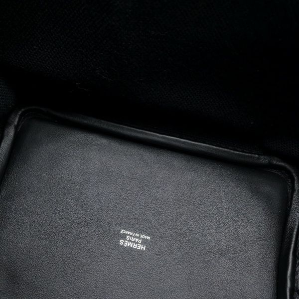 エルメス ハンドバッグ ピコタンロックPM カーゴ ブラック/シルバー金具 トワルゴエラン/スイフト U刻印 黒
