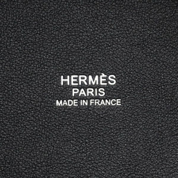 エルメス ハンドバッグ ピコタンロックPM カーゴ ブラック/シルバー金具 トワルゴエラン/スイフト U刻印 黒