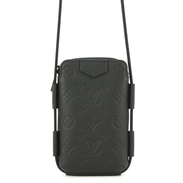 ルイヴィトン ショルダーバッグ モノグラム・シャドウ レースアップ・ポーチ M12601 LOUIS VUITTON ポシェット 黒 ブラック