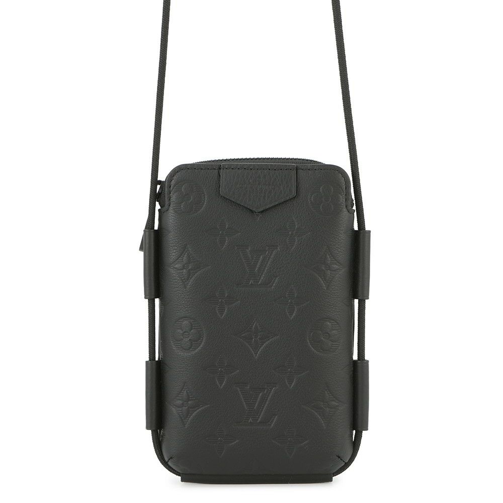 ルイヴィトン ショルダーバッグ モノグラム・シャドウ レースアップ・ポーチ M12601 LOUIS VUITTON ポシェット 黒 ブラック