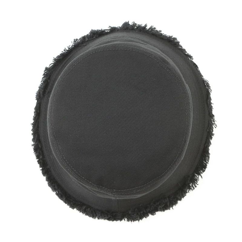 プラダ バケットハット フリンジ トライアングル ロゴ コットン サイズS 1HC137 黒