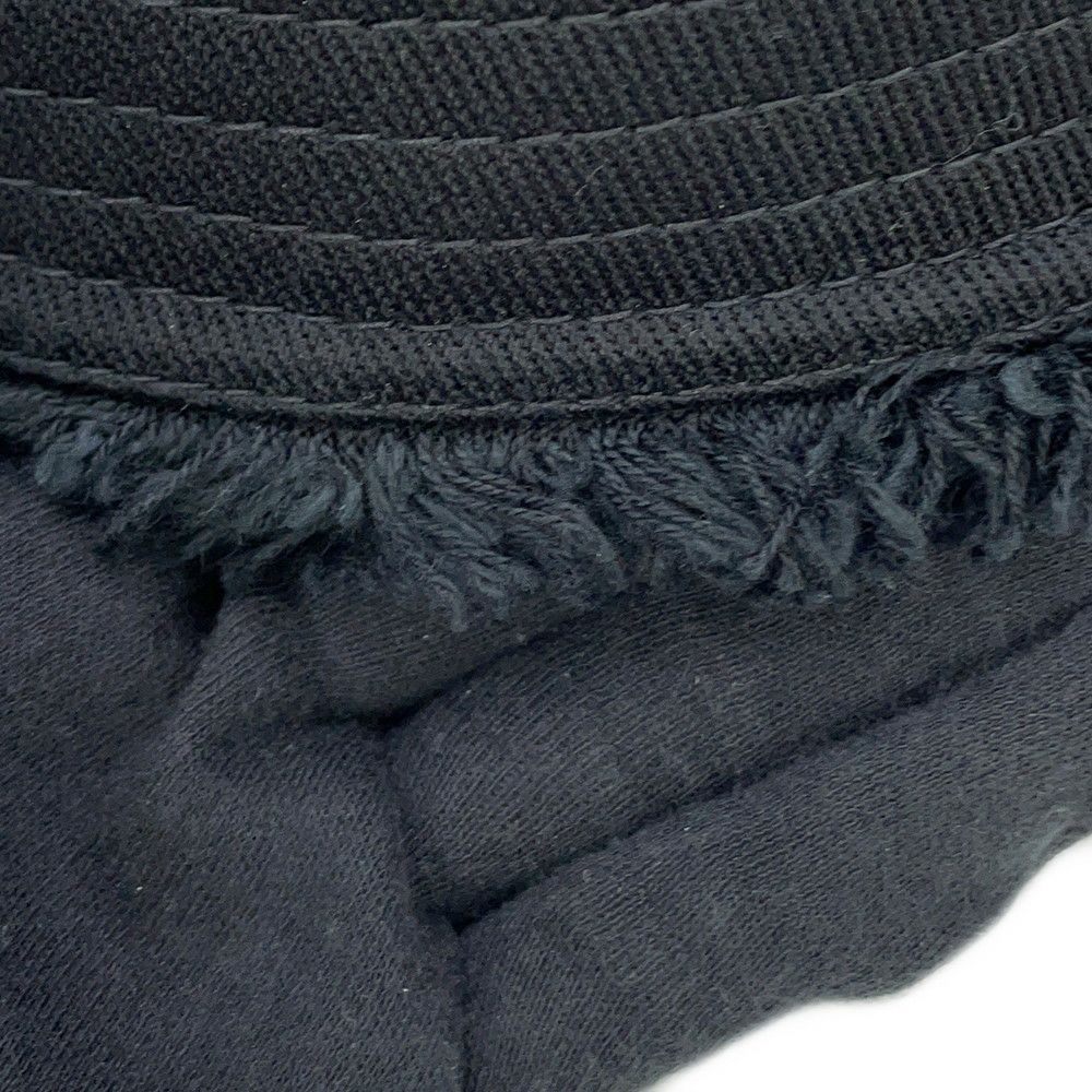 プラダ バケットハット フリンジ トライアングル ロゴ コットン サイズS 1HC137 黒