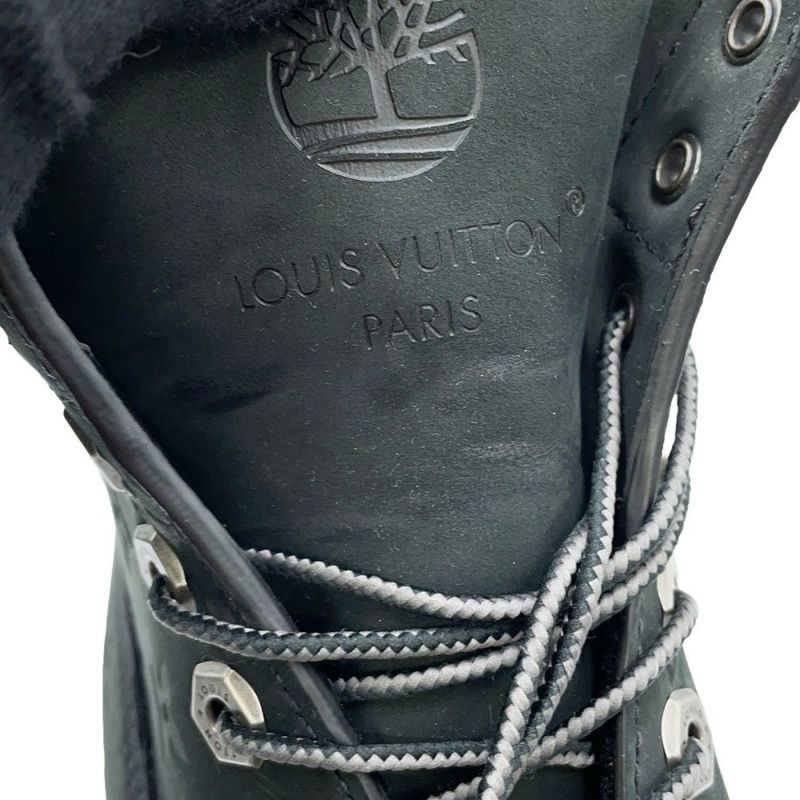 ルイヴィトン ブーツ LV × Timberland 6-IN アンクルブーツ スエード メンズサイズ9 1/2 LOUIS VUITTON 黒 ブラック