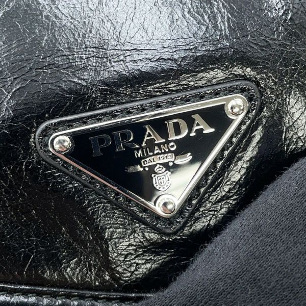 プラダ ボディバッグ トライアングルロゴ カーフレザー 2VH174 PRADA ウエストポーチ 黒