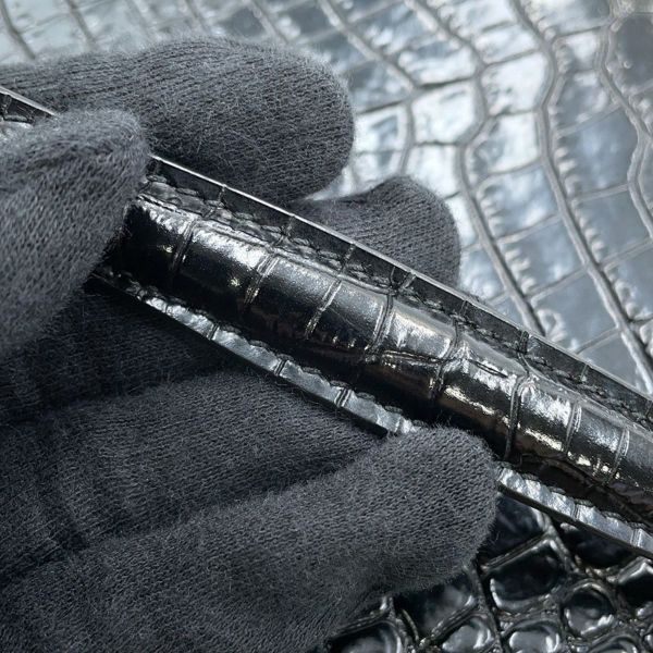 サンローランパリ チェーンショルダーバッグ サンセット クロコ型押しレザー 442906 SAINT LAURENT PARIS 黒