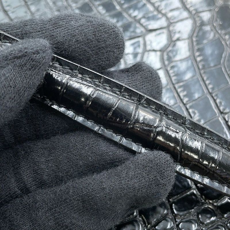 サンローランパリ チェーンショルダーバッグ サンセット クロコ型押しレザー 442906 SAINT LAURENT PARIS 黒