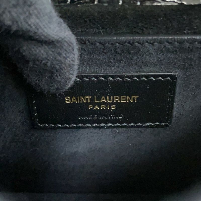 サンローランパリ チェーンショルダーバッグ サンセット クロコ型押しレザー 442906 SAINT LAURENT PARIS 黒