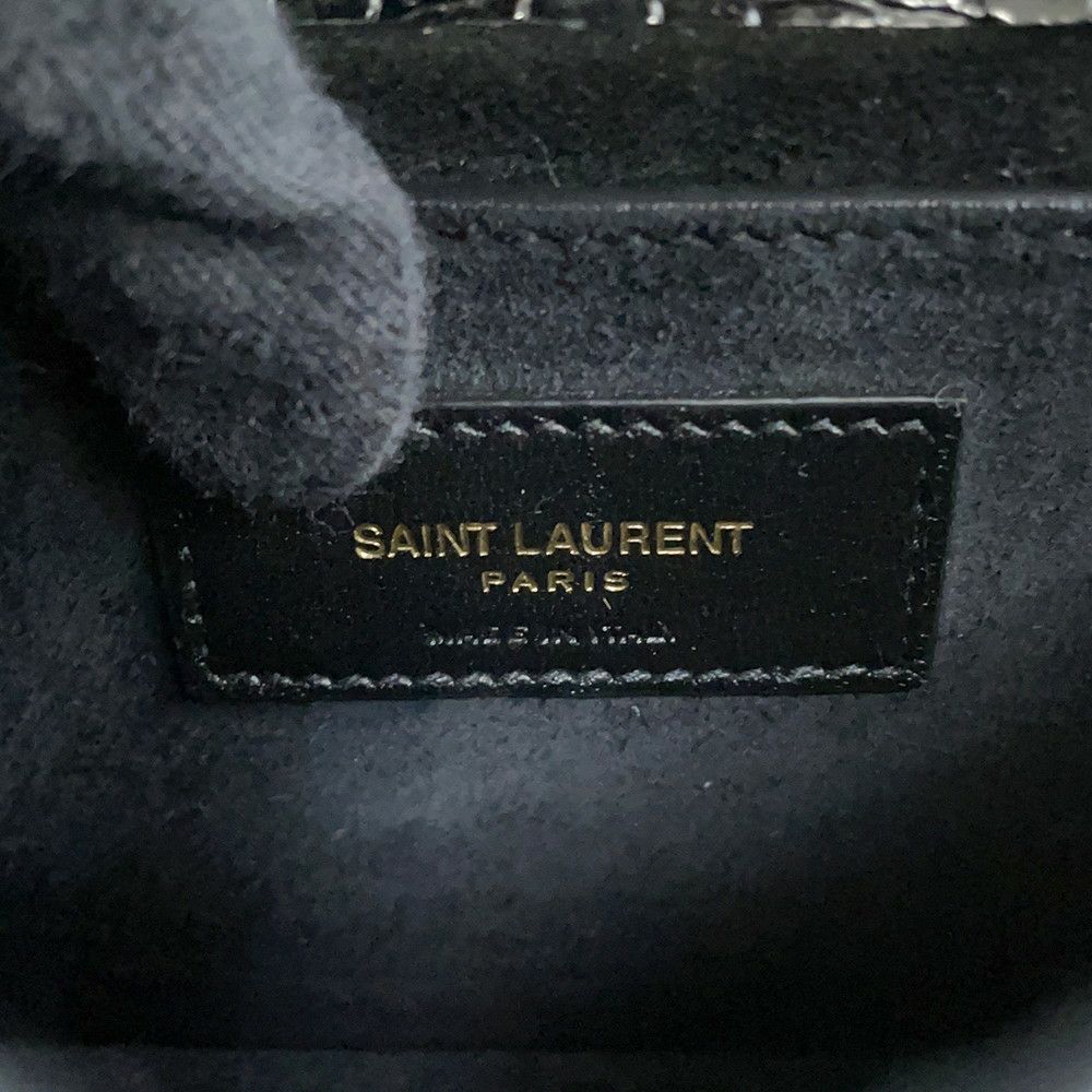 サンローランパリ チェーンショルダーバッグ サンセット クロコ型押しレザー 442906 SAINT LAURENT PARIS 黒