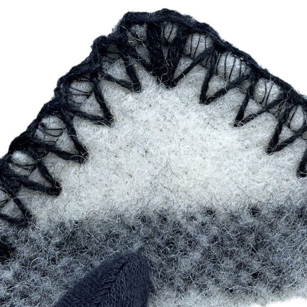 バーバリー マフラー チェック ウールスカーフ ブランケットステッチ 馬上の騎士 80792461 BURBERRY 黒