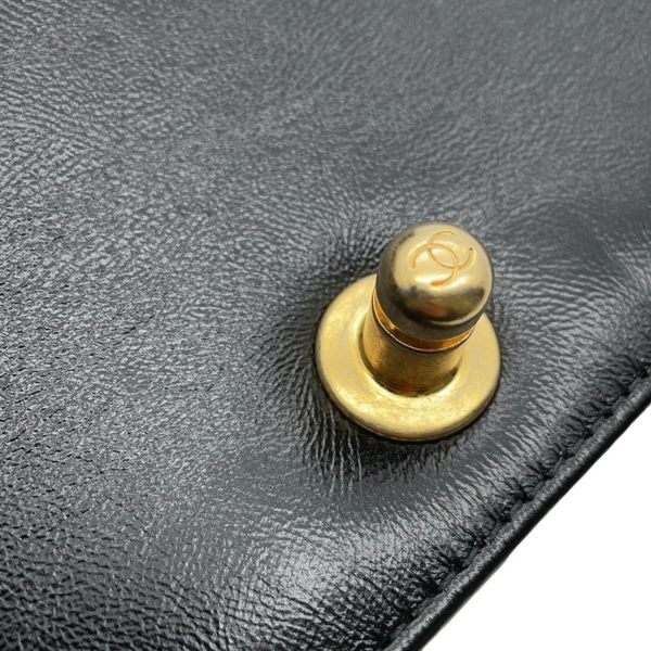 シャネル チェーンショルダーバッグ ボーイシャネル スモール レザー ココマーク ライン A67085 BOY CHANEL バッグ 黒