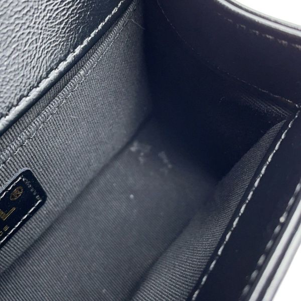 シャネル チェーンショルダーバッグ ボーイシャネル スモール レザー ココマーク ライン A67085 BOY CHANEL バッグ 黒
