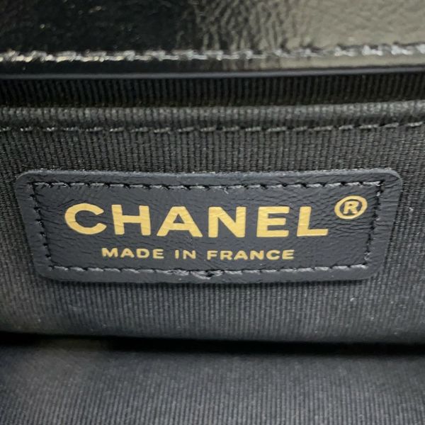 シャネル チェーンショルダーバッグ ボーイシャネル スモール レザー ココマーク ライン A67085 BOY CHANEL バッグ 黒