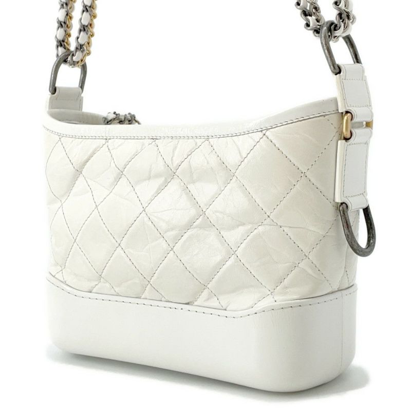 シャネル チェーンショルダーバッグ ガブリエル ドゥ シャネル ホーボー スモール A91810 CHANEL  白