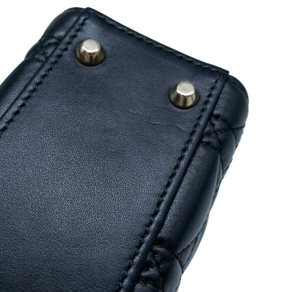 クリスチャン・ディオール ハンドバッグ レディ ディオール ミニ カナージュ ラムスキン M0505 ONGE-M900 2way 黒