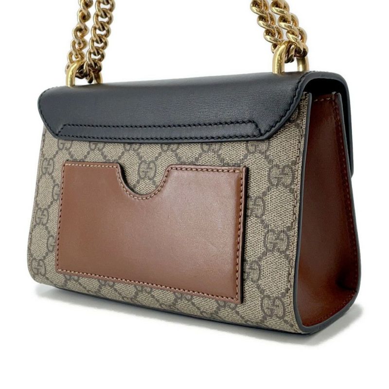 グッチ チェーンショルダーバッグ GGスプリーム パドロック スモール 409487 GUCCI バッグ Wチェーンショルダー
