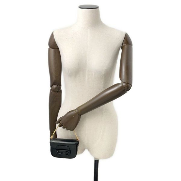 グッチ ショルダーバッグ ホースビット ミニ 1955 レザー 726863 GUCCI 2wayハンドバッグ 黒 アウトレット品