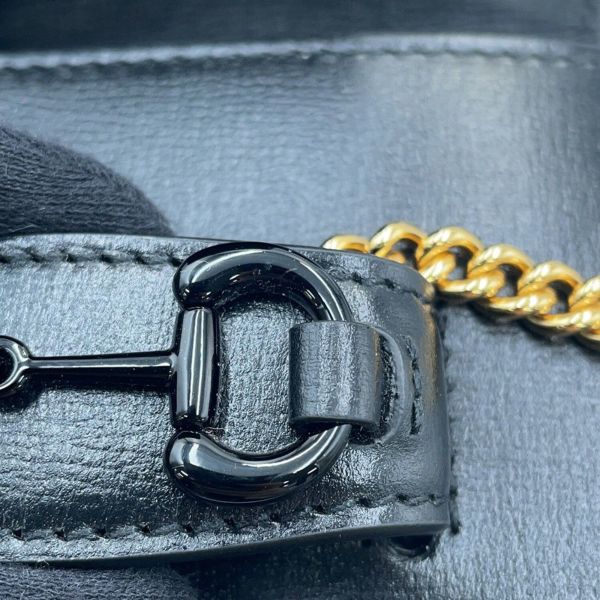 グッチ ショルダーバッグ ホースビット ミニ 1955 レザー 726863 GUCCI 2wayハンドバッグ 黒 アウトレット品