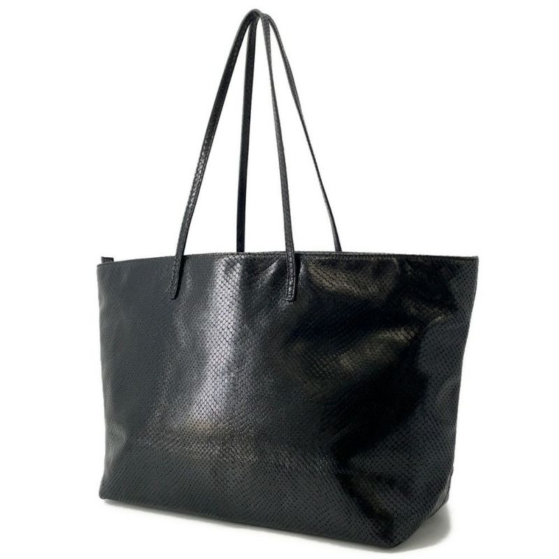 フェンディ トートバッグ パイソン型押しレザー 8BH185 FENDI 黒