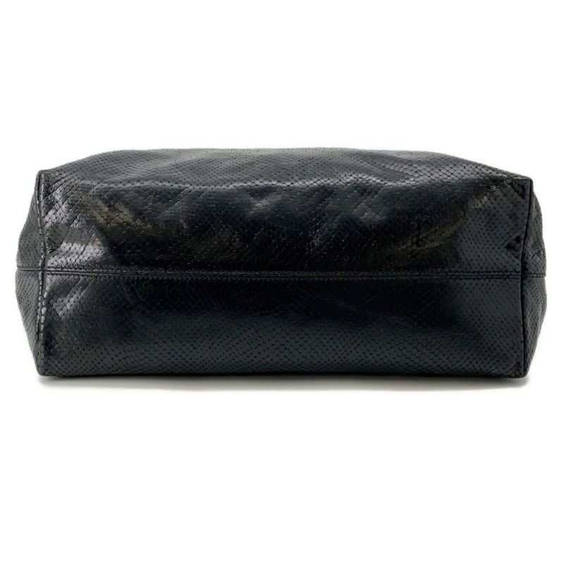 フェンディ トートバッグ パイソン型押しレザー 8BH185 FENDI 黒