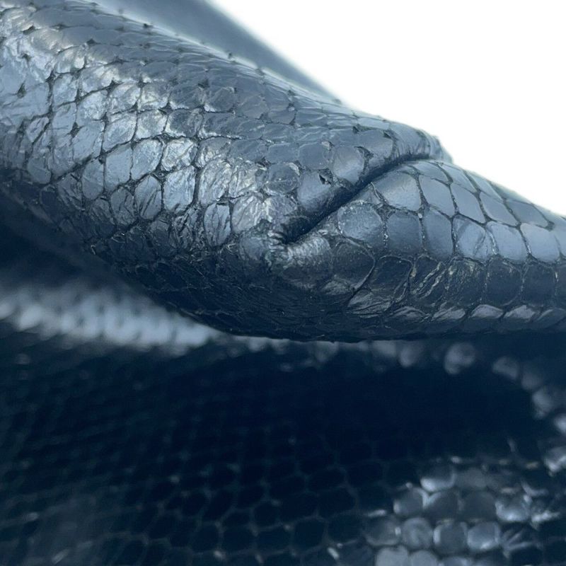 フェンディ トートバッグ パイソン型押しレザー 8BH185 FENDI 黒