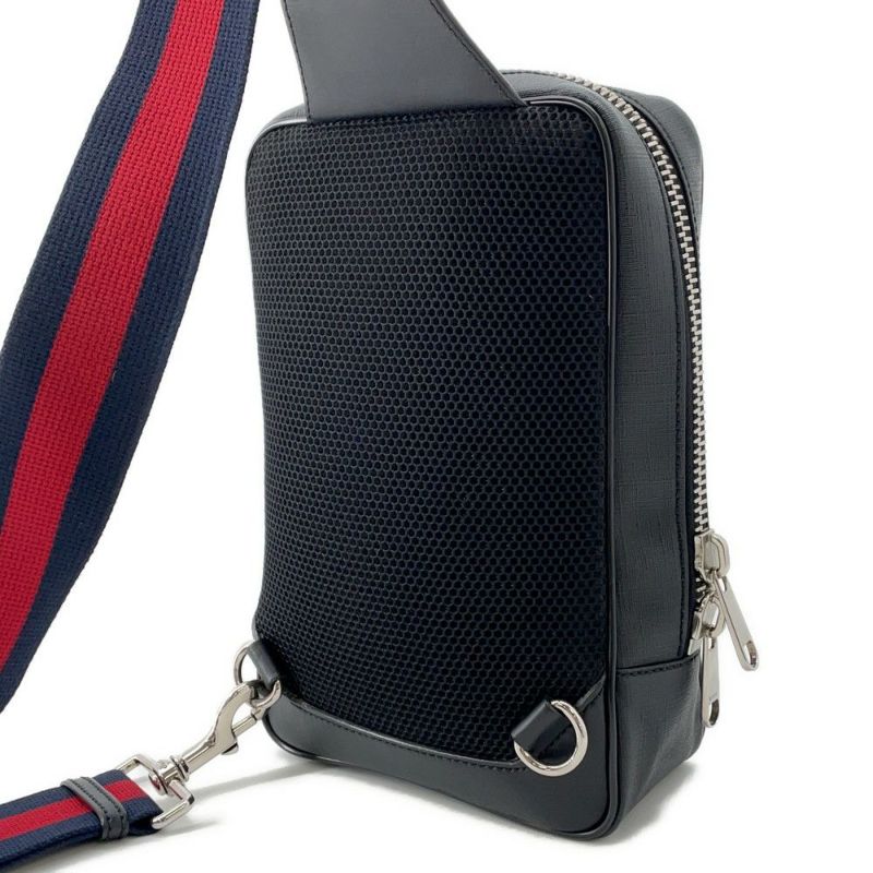 グッチ ボディバッグ GGスプリーム スリングバッグ 478325 GUCCI 黒 メンズ