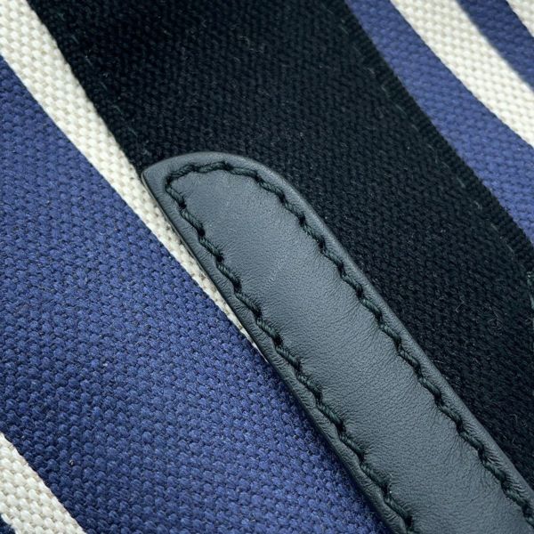 バレンシアガ トートバッグ ネイビーカバス S ポーチ付 339933 BALENCIAGA ストライプ