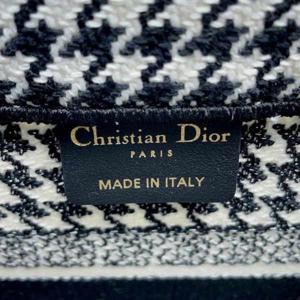 クリスチャン・ディオール ハンドバッグ ブックトート スモール 千鳥柄 キャンバス Christian Dior 黒 白