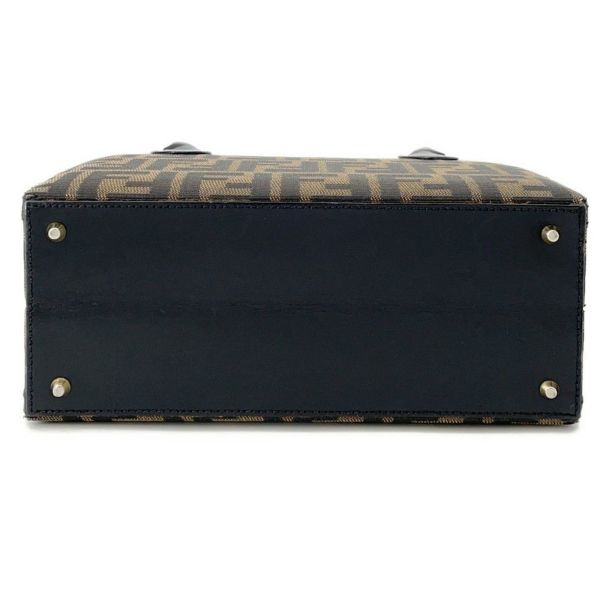 フェンディ ハンドバッグ ズッカ柄 ラウンド バニティ キャンバス レザー FENDI 2wayショルダーバッグ