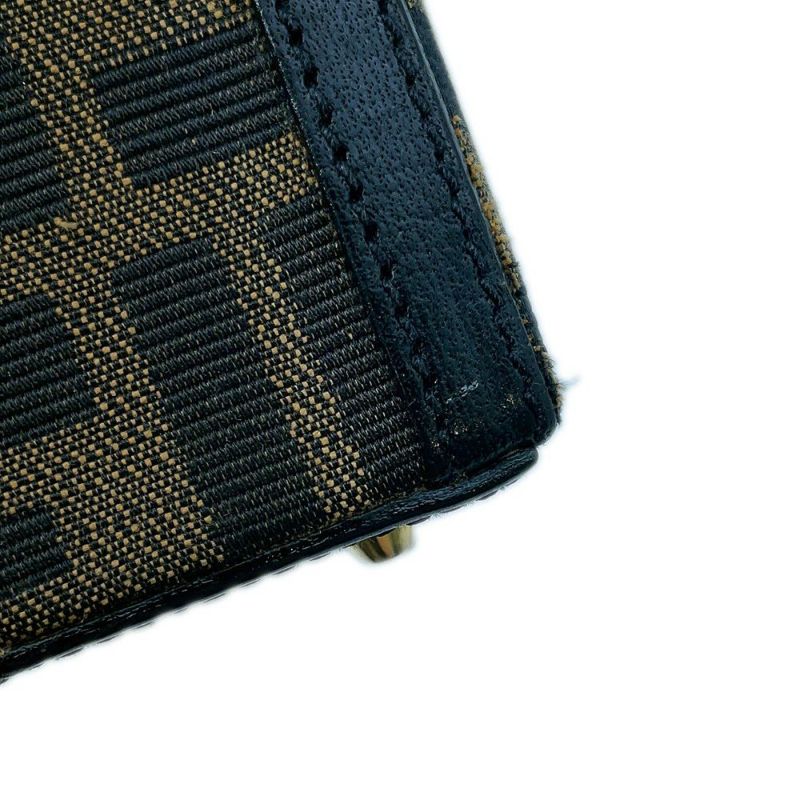 フェンディ ハンドバッグ ズッカ柄 ラウンド バニティ キャンバス レザー FENDI 2wayショルダーバッグ