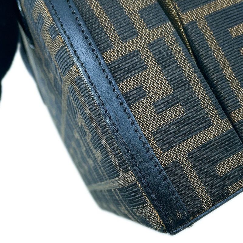 フェンディ ハンドバッグ ズッカ柄 ラウンド バニティ キャンバス レザー FENDI 2wayショルダーバッグ