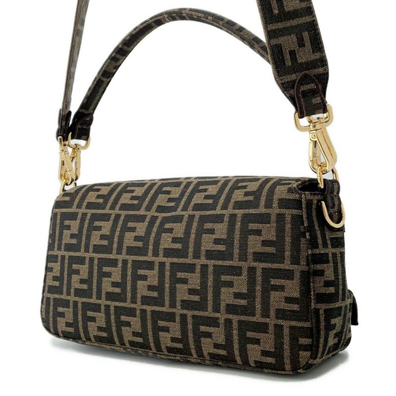 フェンディ ハンドバッグ ズッカ マルチポケット バゲット ジャガード 8BR808 FENDI バッグ 2wayショルダーバッグ