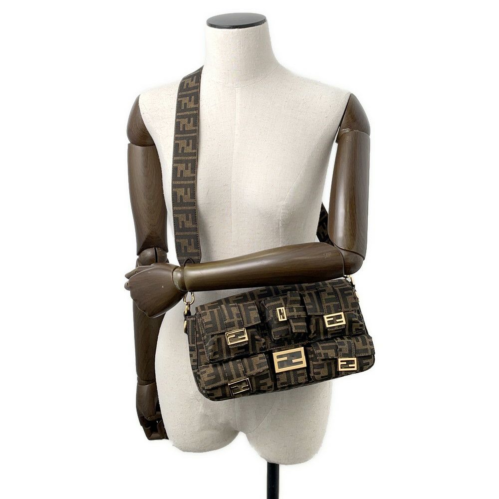 フェンディ ハンドバッグ ズッカ マルチポケット バゲット ジャガード 8BR808 FENDI バッグ 2wayショルダーバッグ
