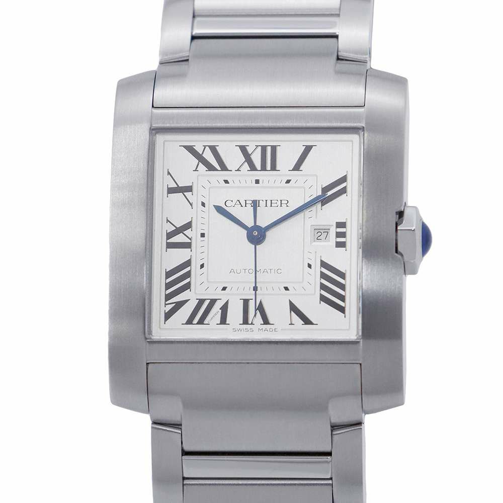 カルティエ タンク フランセーズ LM WSTA0067 シルバー文字盤