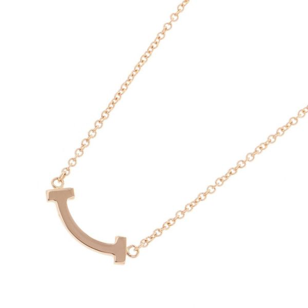 ティファニー ネックレス Tスマイル ミニ ダイヤモンド 計0.03ct K18PGピンクゴールド 62617772 Tiffany&Co. ペンダント