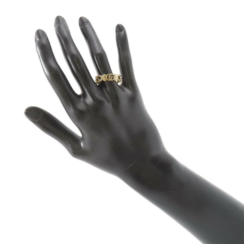グッチ リング フローラ リング ダイヤモンド K18YGイエローゴールド リングサイズ約15号 GUCCI 指輪 ジュエリー