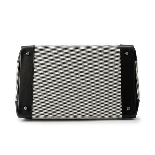 エルメス ハンドバッグ オータクロア40 ブラック/エクリュ/シルバー金具 トワルGM/エバーカラー U刻印 黒