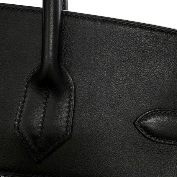 エルメス ハンドバッグ オータクロア40 ブラック/エクリュ/シルバー金具 トワルGM/エバーカラー U刻印 黒