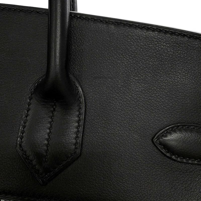エルメス ハンドバッグ オータクロア40 ブラック/エクリュ/シルバー金具 トワルGM/エバーカラー U刻印 黒