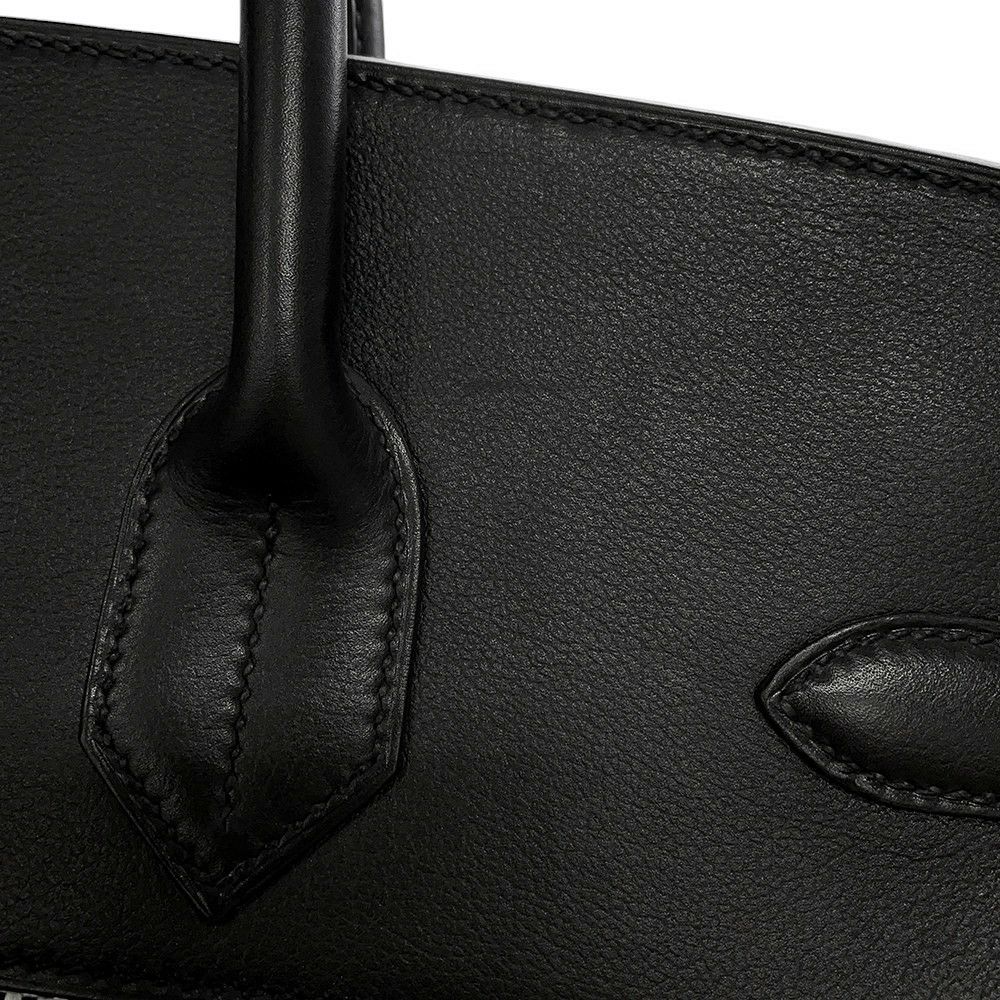 エルメス ハンドバッグ オータクロア40 ブラック/エクリュ/シルバー金具 トワルGM/エバーカラー U刻印 黒