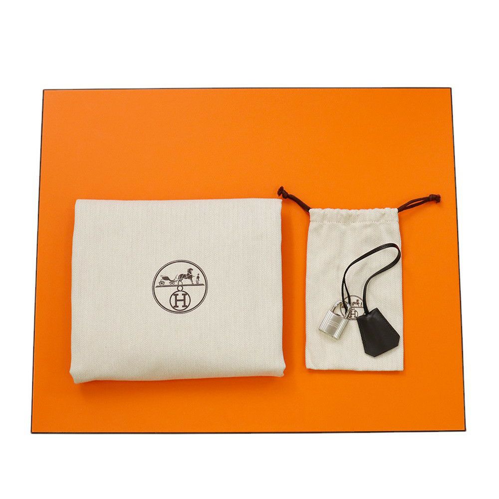 エルメス ハンドバッグ オータクロア40 ブラック/エクリュ/シルバー金具 トワルGM/エバーカラー U刻印 黒